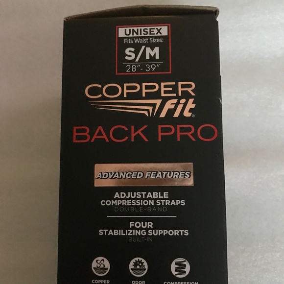 Copper Fit Back Pro Copper Infused Unisex Back Belt Size S/M 28”-39” - Picture 10 of 12